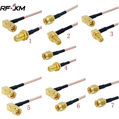 Cable SMA male plug to SMA male straight Connector Cable RG316 RF Jumper pigtail Male to Female right angle RF Coaxial