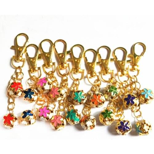 Fashion Hollow Out Metal Bells Key Chain Cute Golden Pendant Double Bells Trinket Keyrings Ornaments Accessories Car Keychain