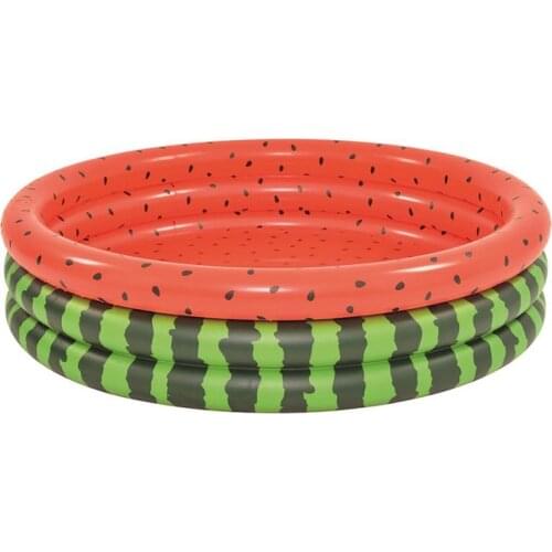 Inflatable Paddling Pool,Kiddie Swimming Pool,3-Ring Watermelon Bathing Pool for Kids Splashing Fun Outside,Garden,Etc