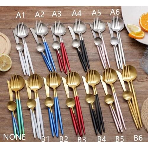 New 20 sets/lot Dinnerware Set 304 Stainless Steel Cutlery Set Steak Knife Fork Set Coffee Spoon Teaspoon Flatware Tableware