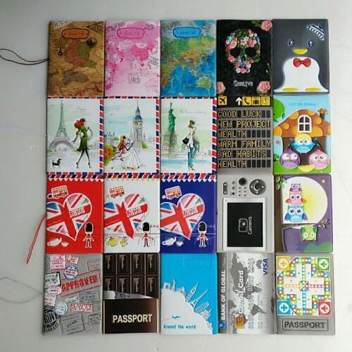 New World Trip Map Travel Passport Covers for Men , PVC Leather ID Card Bag Passport holder Passport Wallets 14*10cm