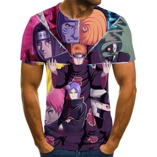 New Anime Theme Mens t-shirts Mens Anime Harajuku Tops Anime 3D t-Shirts Summer Fashion Boys Clothing Plus Size Streetwear