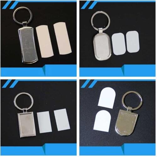 New arrival sublimation blank metal key ring hot transfer printing keychains consumables two sided printing 20pcs/lot