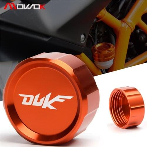New logo Motorcycle Aluminum Engine Rear Fluid Reservoir Cap Cover Orange For KTM DUKE 125 200 390 DUKE