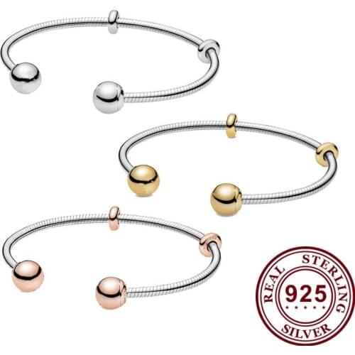 New Pan S925 Silver New Open Crown Leaf Round Snake Bone Chain Bracelet Womens Fashion Wedding Gift