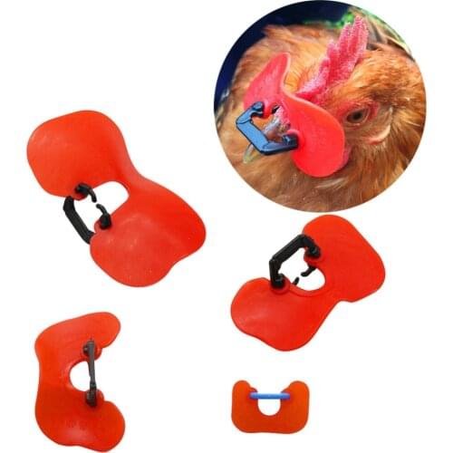 200Pcs New No Bolt chicken glasses Red High Quality Soft Plastic Glasses Anti-pecking Goggles Farm Equipment Wholesale
