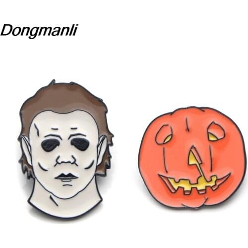 P3650 Dongmanli Halloween Michael Myers Fashion Metal Enamel Pins and Brooches for Women Men Jewelry Lapel Pin Badge Gifts