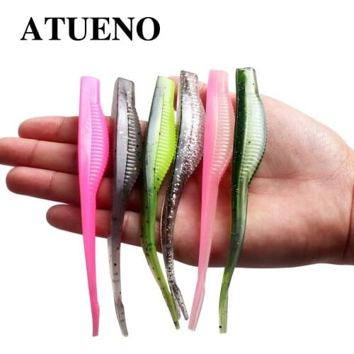 BOTE 4pcs vinyl Soft Fishing Lure 125mm 6.7g Seabass Artificial Bait Silicone Worm Shad Eel Needfish Fishing Tackle
