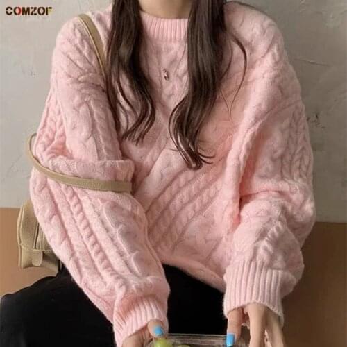 High Quality Women Pullover Sweaters Long Sleeve 2020 Autumn Sweater Knitting Jumper Loose INS Tops Clothing Pull Femme Hiver