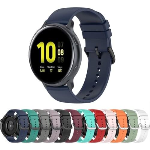 For Samsung Galaxy Active/Gear S2 Bracelet 20mm Silicone Replacement Wristband Sport Strap For Galaxy Active 2 40mm 44mm ремешок