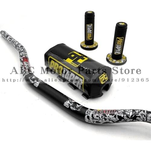 1-1/8" Handlebar with Bar Pads PRO handle Grips For KTM CRF KLX Motorcycle Dirt Pit Bike ATV Quad Racing Bike
