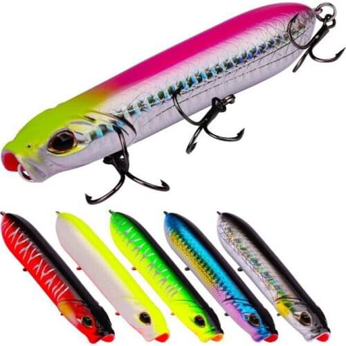 Topwater Fishing Lure 10.3cm 17g Pencil Popper Bait for Bass Trout Saltwater Freshwater Fishing Z Glide Swimming