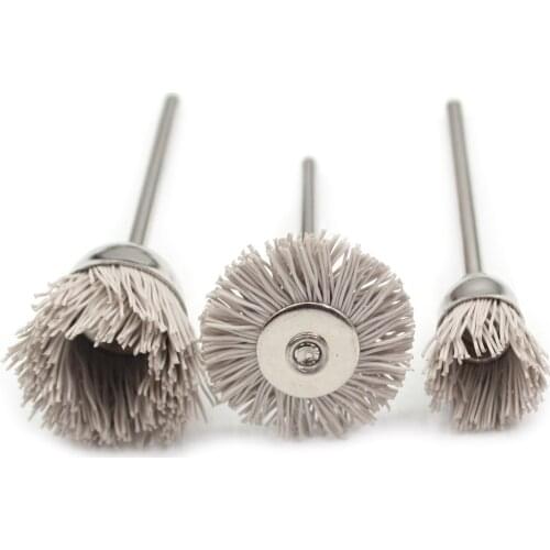 Dunpont fiber brush nylon polishing disc dunpont mop wheel polishing roller shank 3mm for electric grinder