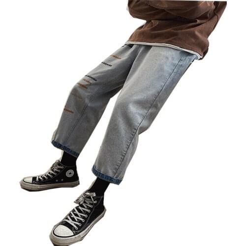 Blue Slim Jeans 2021 Mens Harem Pants Japanese Streetwear Hip Hop Fashion Korean Mens Jeans Loose Pants