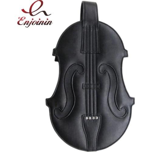 Novel Violin Shaped Shoulder Bag for Women Fashion Designer Purses and Handbags Black Crossbody Bag Cosplay Totes Gothic Style