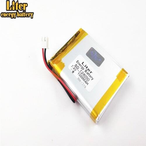 XH2.54/2P connector 7.4V 1500mAh 124050 Polymer Li-ion battery for DVD player TV Digital Satellite Finder Meter WS-6933, WS-6923