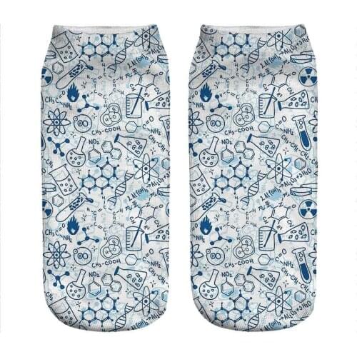 Womens socks kawaii Simplicity Chemistry Printed Socks Women harajuku Happy Funny Novelty cute girl gift Socks for women