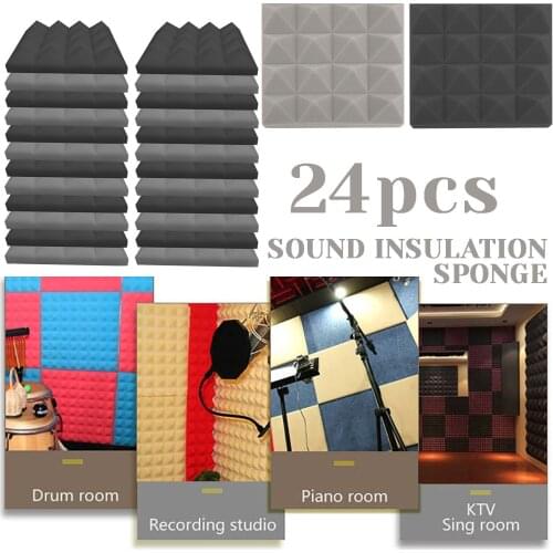 24pcs Acoustic Foam Sound Foam Sound Proofing Protective Sponge Soundproof Absorption Treatment Panel #T3G