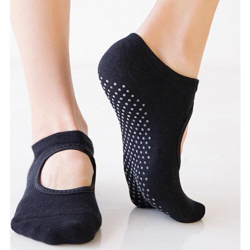 1 Pair Women Yoga Socks Gym Pilates Ballet Cotton Toe Socks Girls Fitness Sport Socks Anti Slip Breathable Elastic