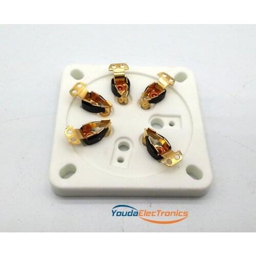 1PC 7Pin Tube Socket Base Chassis Mount Ceramic Vacuum Tube socket Gold plated GZC7-5