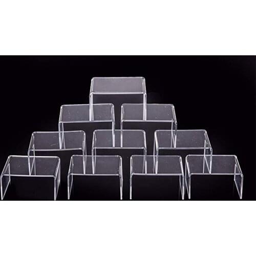 10pcs Transparent Acrylic Display Stand Jewelry Display Stand Toy Collection Rack Store Marketing Products Display Acrylic Stand