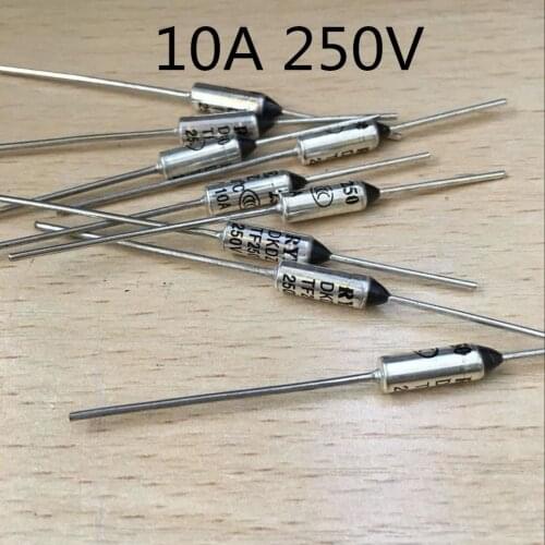 5PCS-10PCS / Fuse RY TF 139 133 142 77 152 85 Degrees 139C 133C 142C 77C 152C 85C 10A 250V Metal Thermal Fuse
