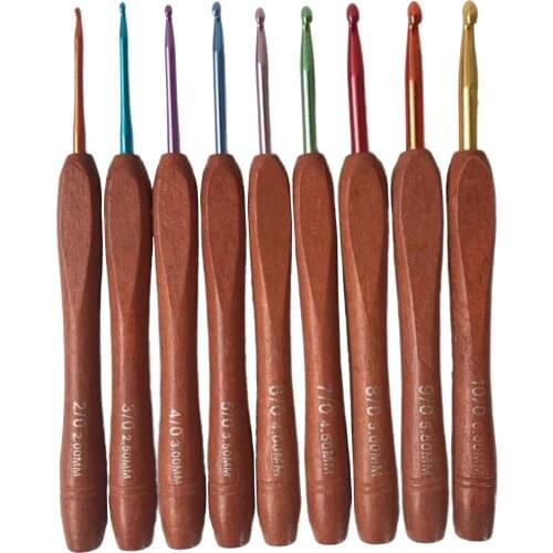 9 x Crochet Hook Kit Yarn Knitting Needle Ergonomic Grip Set Sewing Tool