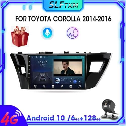 2Din android 10.0 Car Radio Multimedia Player For Toyota Corolla \ Ralink 2013 2014 2015 2016 2 din navigation gps 10.1" 8 core