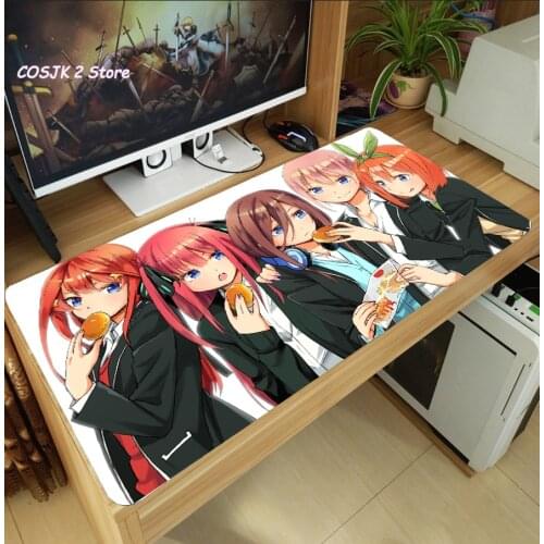 Anime The Quintessential Quintuplets Nakano Miku Large Mouse Pad Laptop PC Gaming Desk Keyboard Mat Thicken Anti-Slip Playmat