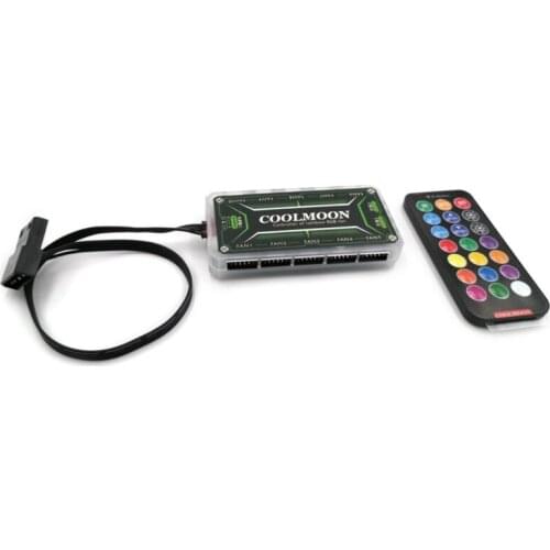 Computer Case Fan Intelligent Music Controller RGB LED Color Smart Fan Cooling Remote Control 12V 5A N2UB