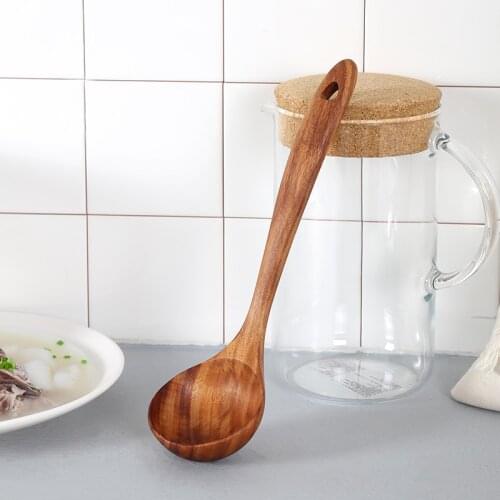 Wooden Spoon Long Handle Large Spoon Small Spoon Household Wooden Spoon Non-Stick Pan Wooden Spoon Porridge Spoon