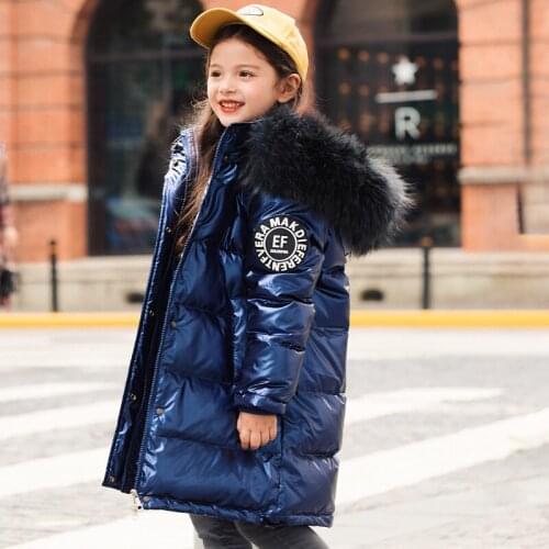 Winter -30 Russian Coats for Girls Thick Clothes Snowsuit Jacket Waterproof Outdoor Hooded Coat Boys Kid Parka Jackets