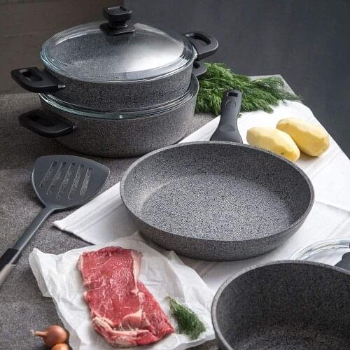 Emsan Titangranit 7 Piece Ideal Cookware Set Gray