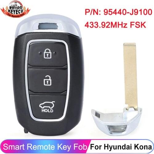 KEYECU Smart Remote Key Fob 433.92MHz FSK NCF29A1X / HITAG 3 / 47 Chip 3 Button for Hyundai Kona 2018-2020 P/N: 95440-J9100