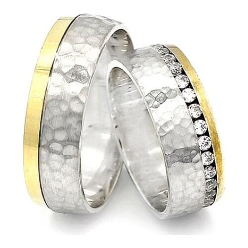 Couple Wedding Ring Sterling Silver 925 Woman And Man Luxury Jewelry Bands Engagement Anniversary Anatolian Civilization Models