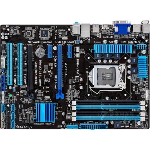 For ASUS Z77-A Desktop Motherboard Z77 Socket LGA 1155 i3 i5 i7 DDR3 32G ATX UEFI BIOS Original Used Mainboard On Sale