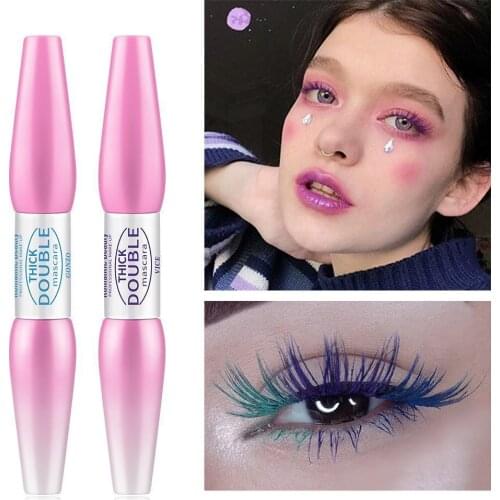 Fashion Romantic Beauty Double-head Color Mascara Liquid Eyelashe Waterproof Hot Selling Moisturizing Mascara Curling Eye Makeup