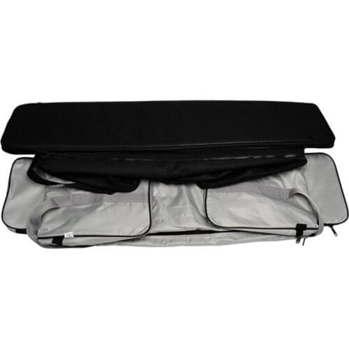 2Pcs Black Grey Canoe Inflatable Boat Seat Storage Bag with Padded Seat Cushion Inflatable Boat Accessories