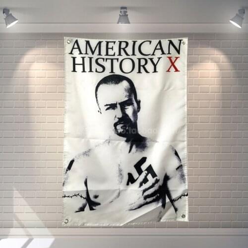 "American History X" Movies Poster Scrolls Flag Bar Cafes Hotel Theme Home Decoration Banners Hanging Art Waterproof Cloth