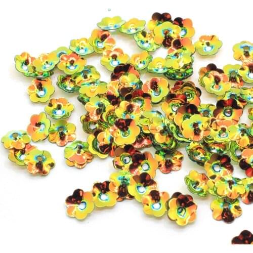 Wholesale Metallic Flower Cap Beads Rainbow Metallic Plastic Bell Flower Cap Beads Charms Jewelry Making Findings