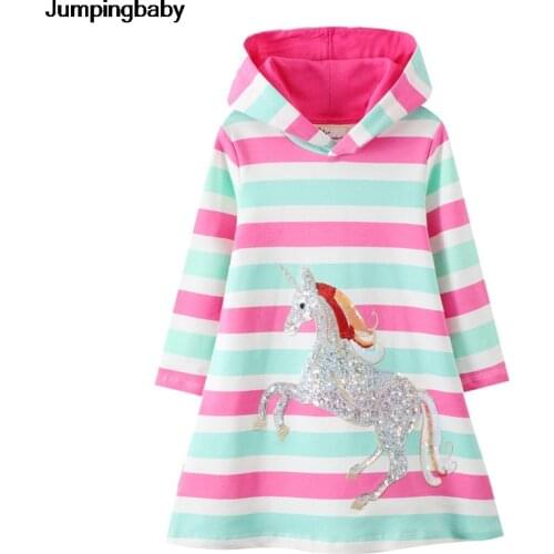 2021 Girls Dress Unicorn Dresses Autumn Winter Kids Clothes Vetement Fille Unicornio Robe Hiver Vestidos Roupa Infantil Menina