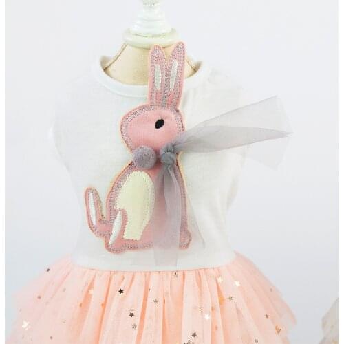 Spring Summer New Fashion Cute Rabbit Girl Dog Dresses Small Pet Dog Cat Princess Skirt Pet Tutu Chihuahua Dress