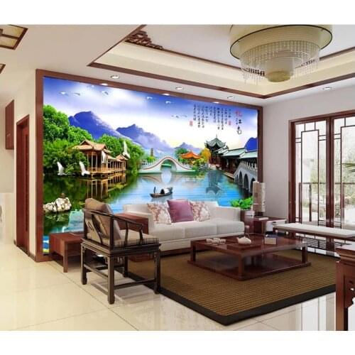 Custom photo murals wallpapers for walls 3 d HD lotus idyllic landscape alpine forest mural background wall papers home decor