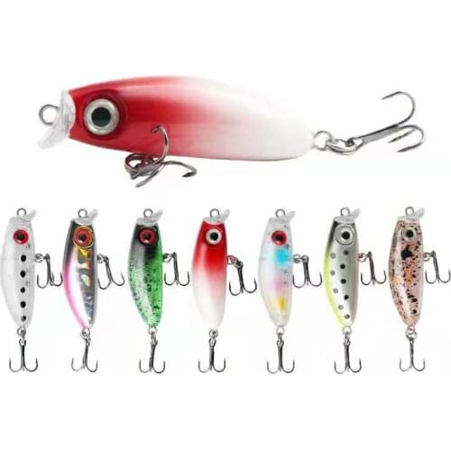 Japanese Top Mini Small Mino 4.3Cm 2.7g ​freshwater Sea Fishing Horse Mouth White Strip Fake Bait Plastic Bait Predator Fishing