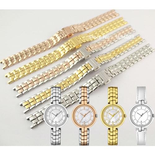 12mm T094210A New Watch Parts woman Solid Stainless steel bracelet strap Watch Bands For T094