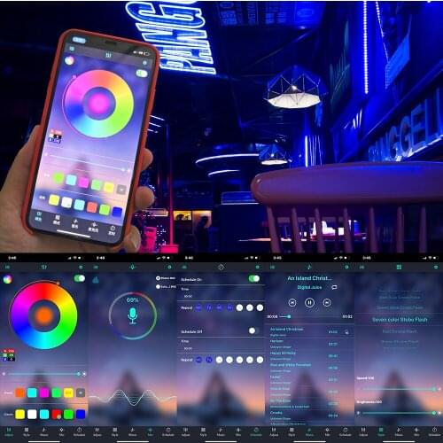 5050 WIFI LED Lights Strips Room Fun Background Lighting Festive Atmosphere 5M 10M 20M Atmosphere Light Remote Control + Adapter