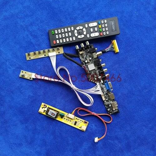 USB VGA AV 1920*1080 signal digital DVB-T 2CCFL LCD controller board kit 30 Pin LVDS matrix for CLAA215FA03/S LQ164M1LA4A/B