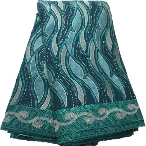 Gorgeous Cotton Embroidery Fabrics Large Area Hot Drilling Wind And Cloud Concept Pattern African Lace Fabric 2021 1612A6