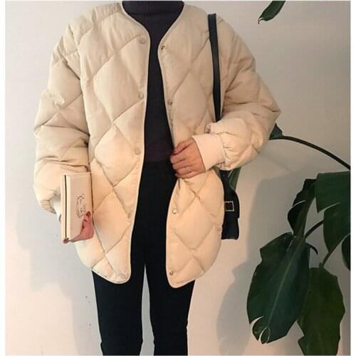 2020 New Fashion Loose Parka Women Casual Winter Coat Warm Cotton Padded Coats Long Sleeve O Neck Outerwear High Quality Clothes