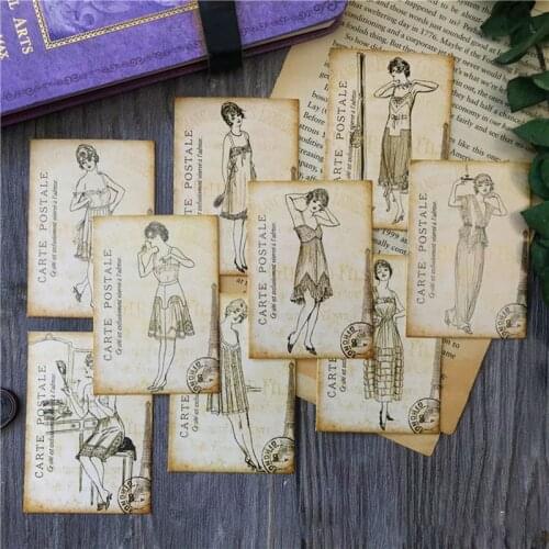 Junk Journal European Lady Vintage Character DIY Scrapbook Art Supplies Diary Decoration Material Paper Travel